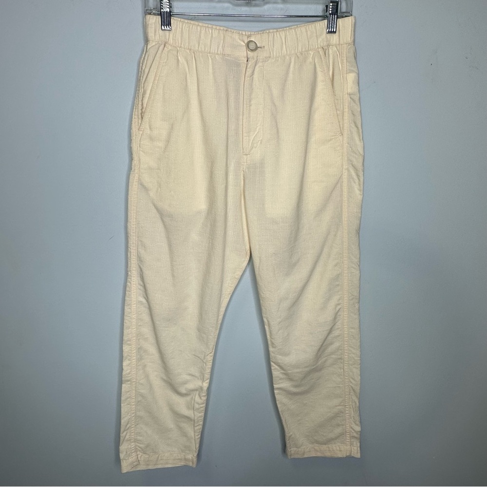 Snow Peak Ivory 100% Cotton Textured Harem Drop Crotch Pants Size XS
